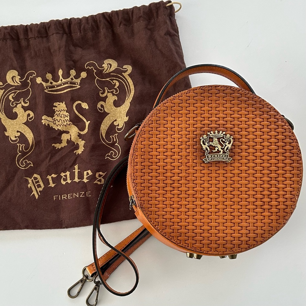Pratesi Firenze T188 Troghi Shopper Style Tote Mini Woven Leather Crossbody Bag